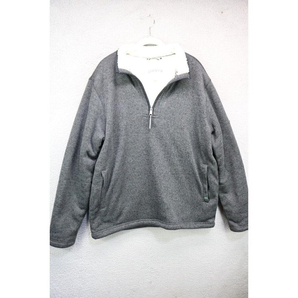Orvis Men's Sherpa Lined 1/4 Zip Pullover-Pockets-Size Large